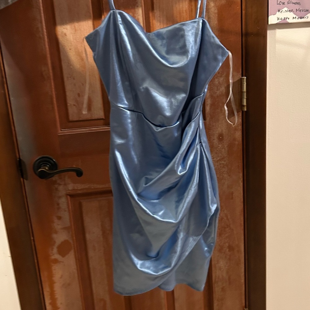 Spaghetti strapped wedding guest dress!
